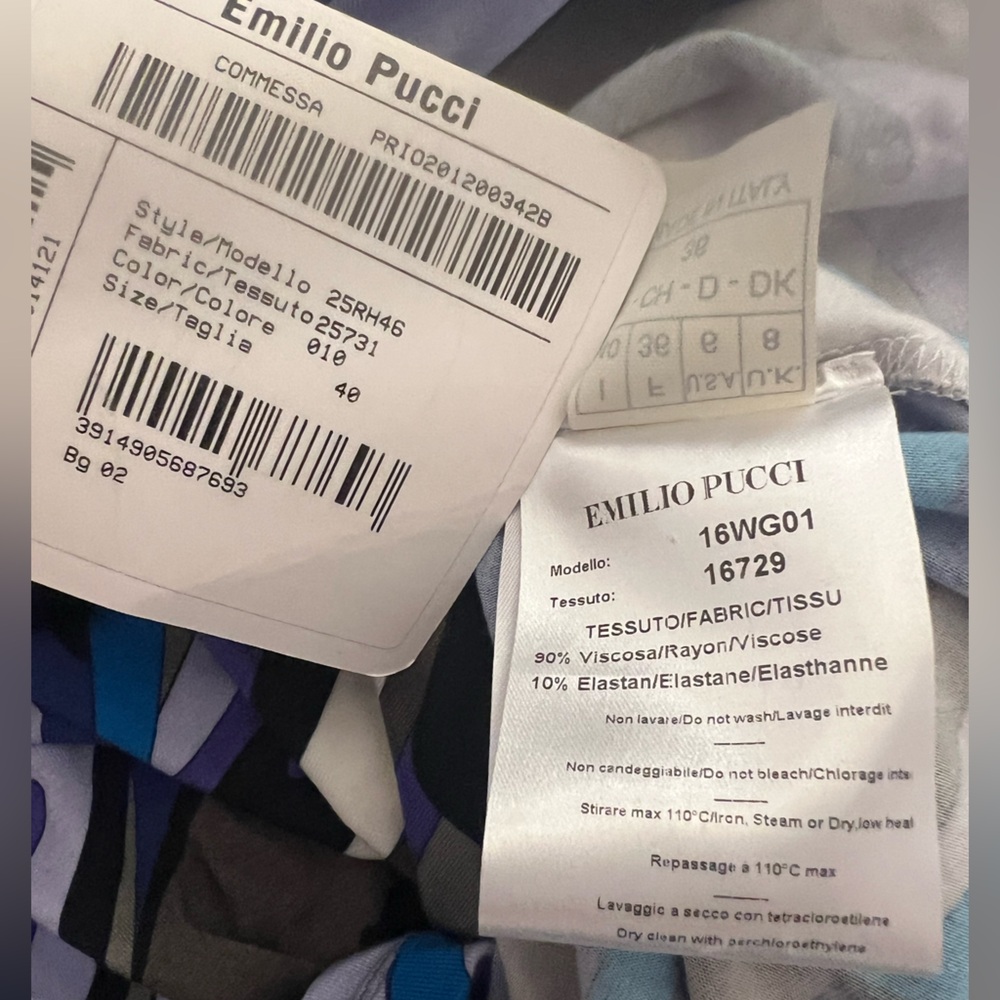 NWT Emilio Pucci Blue and Purple Swirl Dress Italy Size 40 USA 6 Multi Color - Picture 10 of 12
